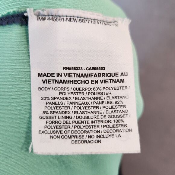 Womens L Nike Dri-Fit Legging 3/4 Crop Green Pattern - Picture 10 of 11